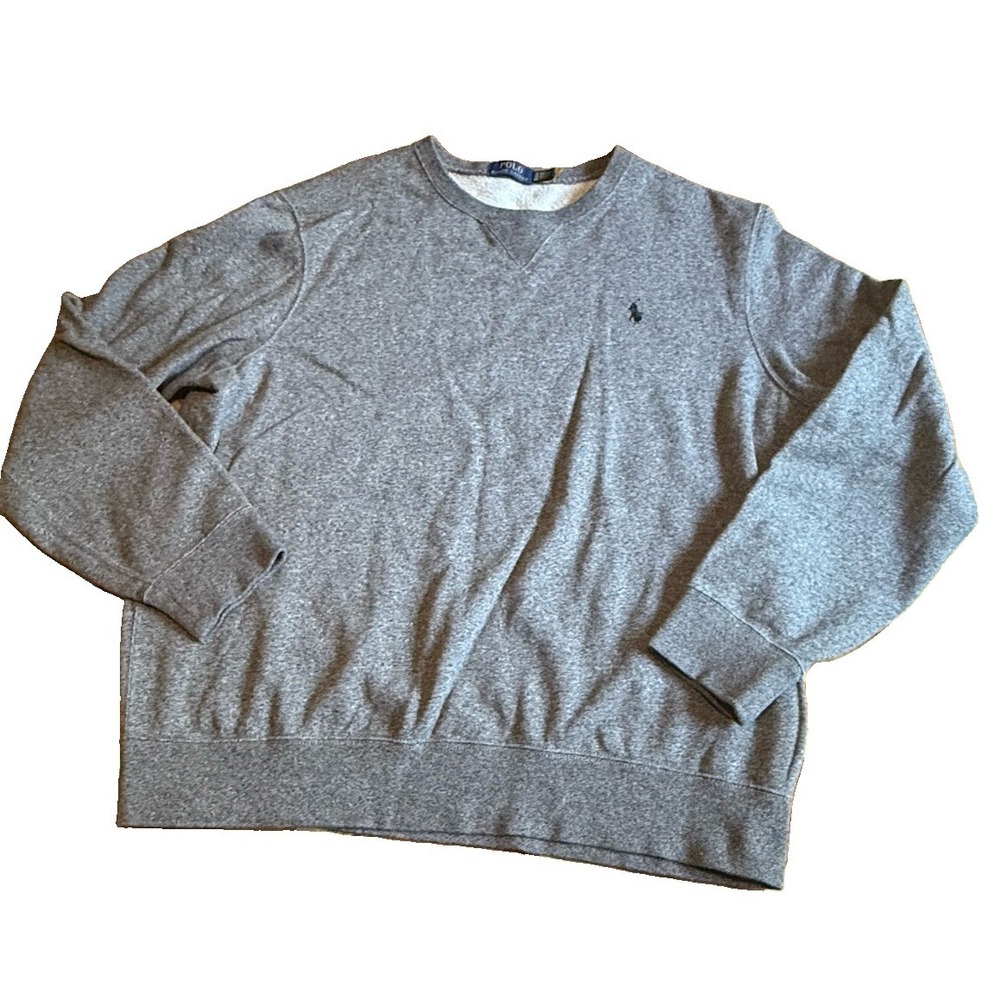 Polo Ralph Lauren Sweatshirt Mens XL Heather Charcoal Fleece Lined Pullover